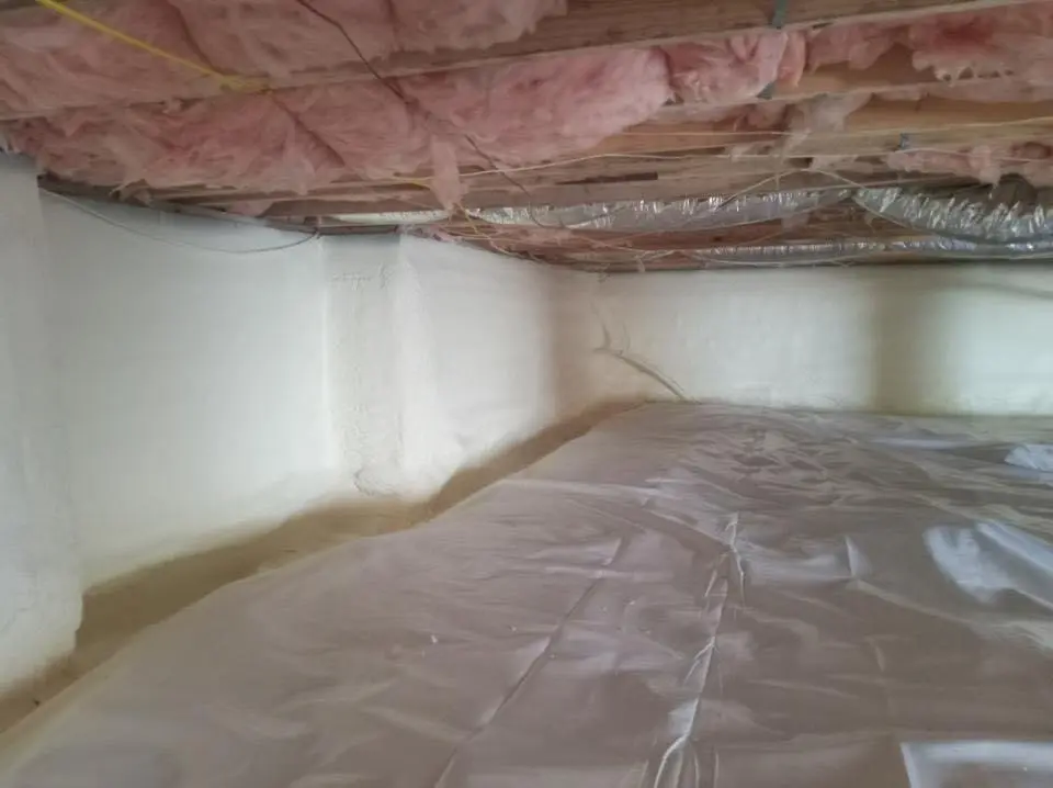 Crawl space encapsulation with closed-cell spray foam for Attic Insulation in Meriden